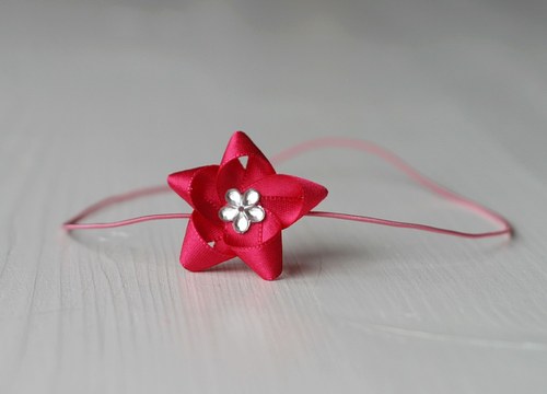 Čelenka pro newborn - růžová kytička — foto 2