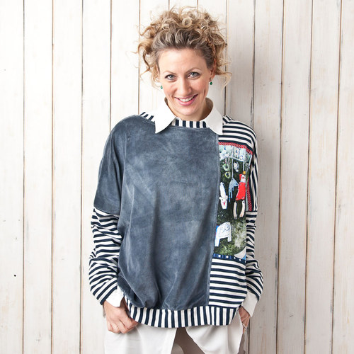 Sametová mikina - vel. L/XL — foto 2