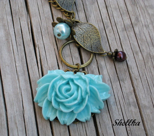 Náhrdelník ,,TURQUOISE ROSES,, + náušnice ZDARMA — foto 2