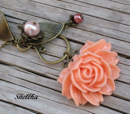 Náhrdelník ,,SALMON ROSES,, + náušnice ZDARMA — foto 2