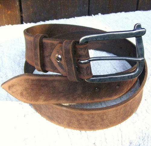 Opasek hnědý patinovaný — foto 2