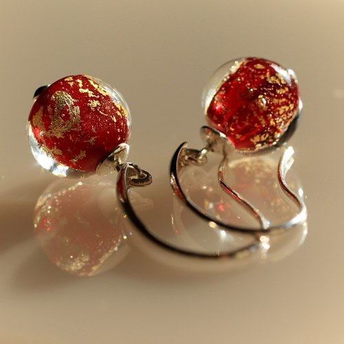 Stříbrné náušnice "Ruby" — foto 2