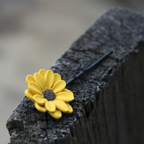 Rudbekie - sponka do vlasů — foto 3