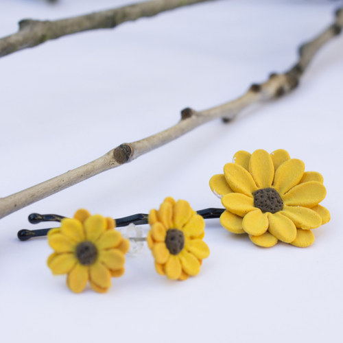 Rudbekie - sponka do vlasů — foto 4
