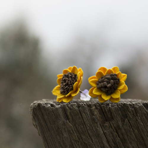 Slunečnice 1,7cm - náušnice — foto 6