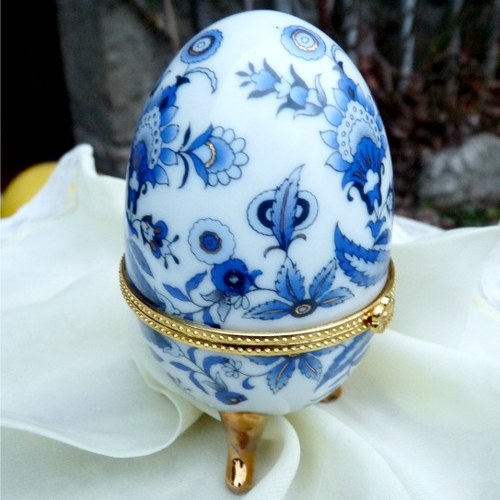 Porcelánové vajíčko modré — foto 2