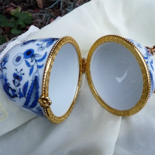 Porcelánové vajíčko modré — foto 3