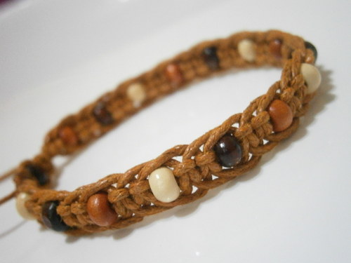 Macramé náramek přírodní — foto 2