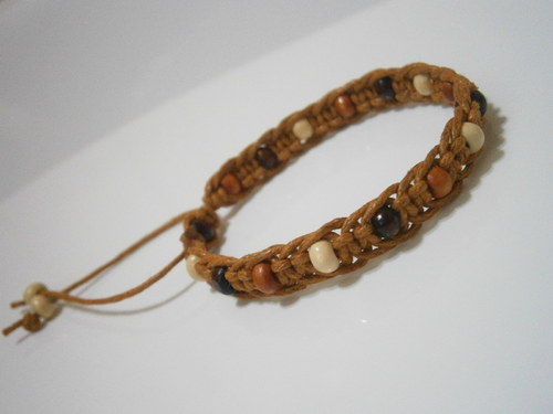 Macramé náramek přírodní — foto 3