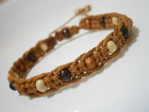 Macramé náramek přírodní — foto 4