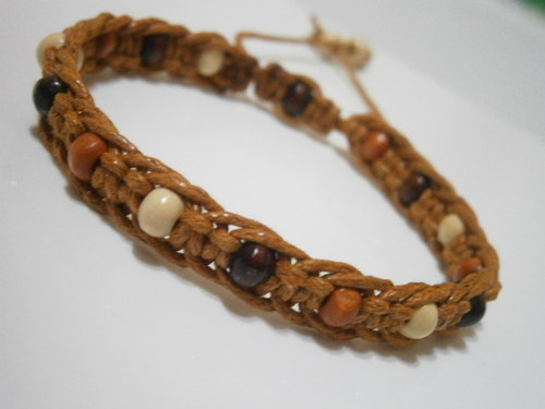 Macramé náramek přírodní — foto 5