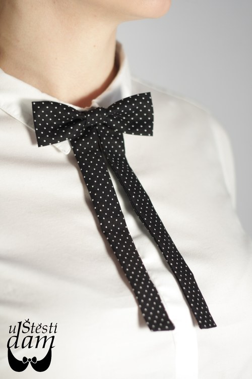Krásná mašle Black and White Dots — foto 3