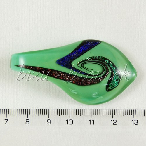 Zelený skleněný přívěsek - 1ks — foto 2