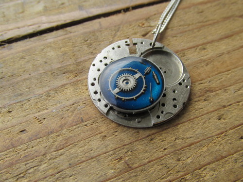 Přívěsek modrý steampunk — foto 2