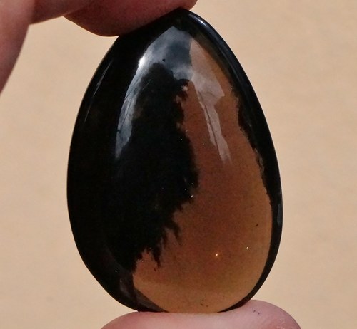 Placička - obsidián kouřový B 7276 — foto 3