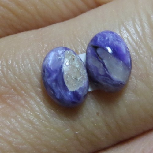 Čaroit - mini kabošony (5x7mm) pár č.4 — foto 2