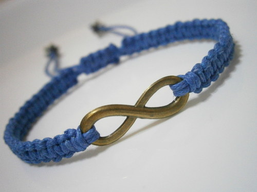 Infinity náramek - modrý (macramé) — foto 2