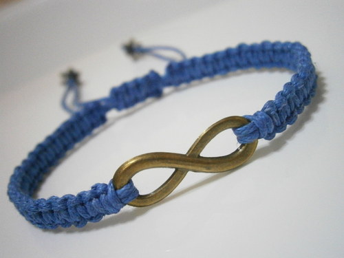 Infinity náramek - modrý (macramé) — foto 3