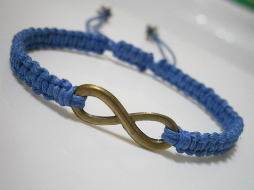 Infinity náramek - modrý (macramé) — foto 4