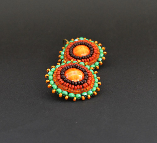 Orange Green Earrings — foto 2