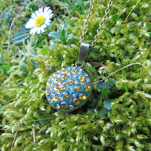 Zlatavý náhrdelník - crystal clay — foto 2