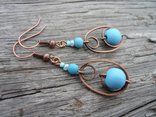 Náušnice Light blue orient — foto 3