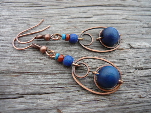 Náušnice Dark blue orient — foto 3