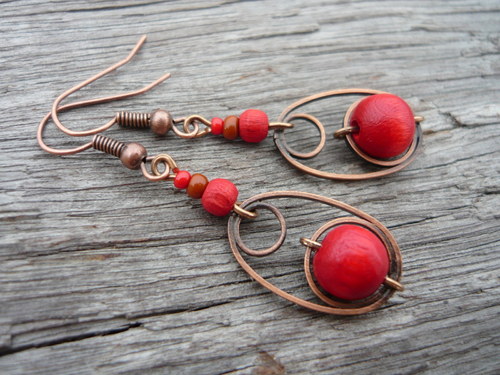 Náušnice Red orient — foto 3