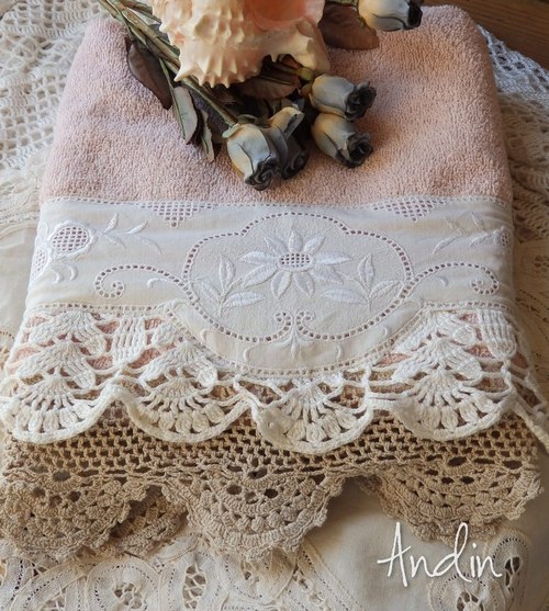 Shabby chic froté ručník — foto 4