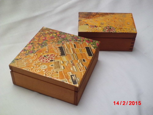 Dřevěná krabička čajová "Klimt" — foto 5