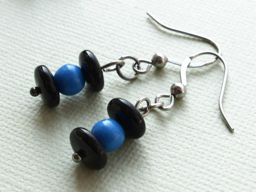 Náušnice - Black and... blue — foto 3