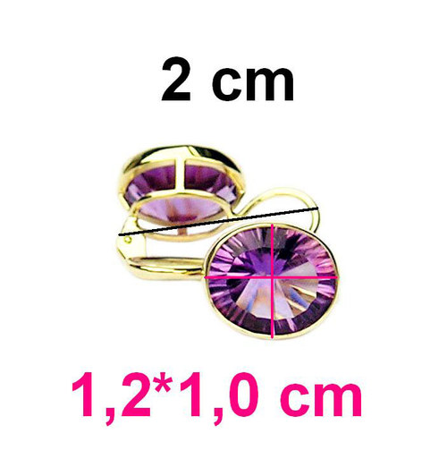 ZLATÉ náušnice AMETYST CONCAVE 12*10 — foto 5