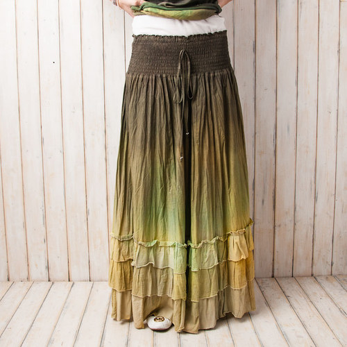 Dlouhá sukně patchwork - vel. L/XL — foto 3