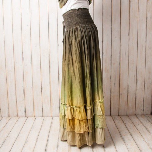 Dlouhá sukně patchwork - vel. L/XL — foto 4