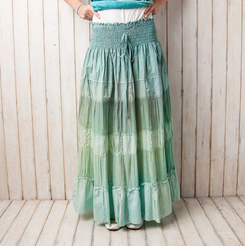 Dlouhá sukně patchwork - vel. L/XL — foto 4
