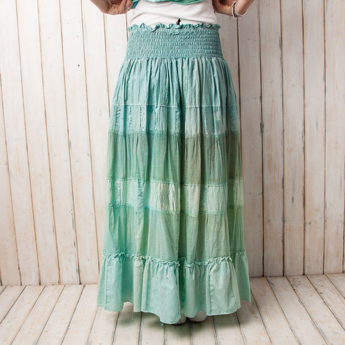 Dlouhá sukně patchwork - vel. L/XL — foto 6