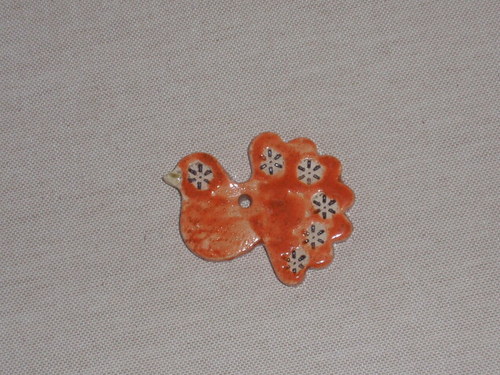 Keramický ptáček oranžový — foto 2