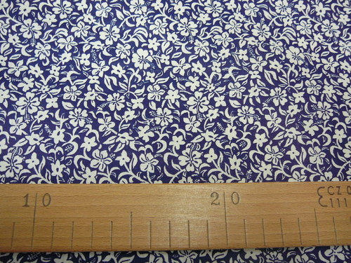 Metráž - modrotisk - kytička - posledních 130cm — foto 2