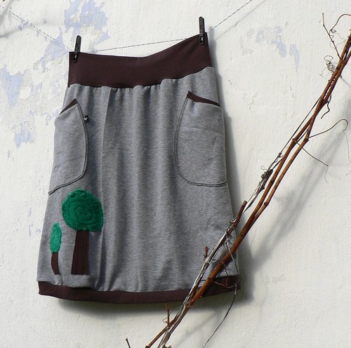 Sukně s aplikací stromu — foto 3