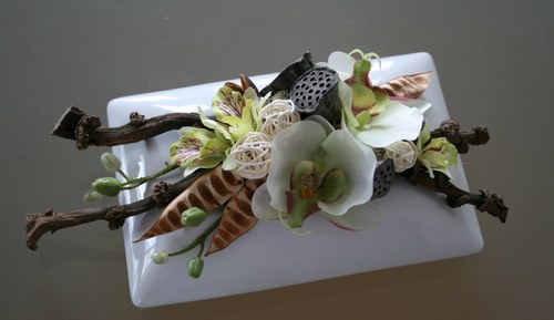 Keramický talíř s orchidejemi I. — foto 2