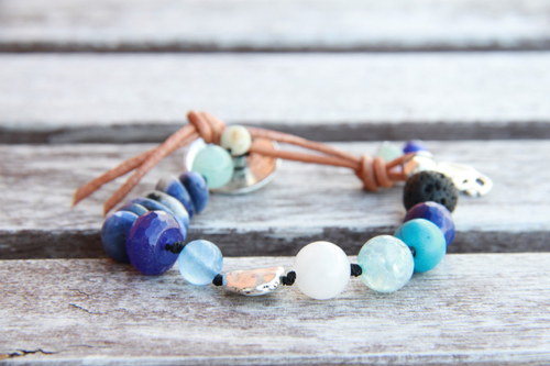 Boho náramok-modrý — foto 3