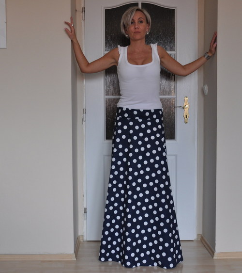 Modrá maxi sukně — foto 3