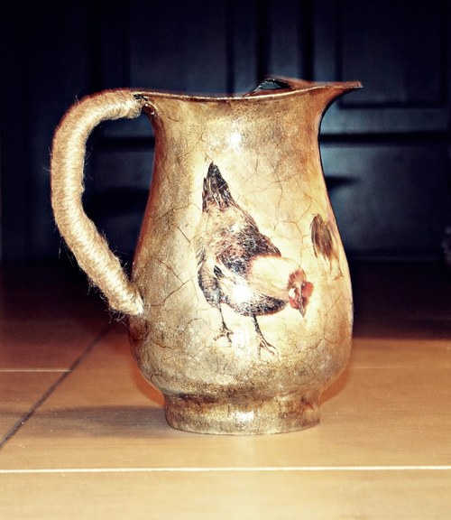 Nerezový džbán shabby chic — foto 2