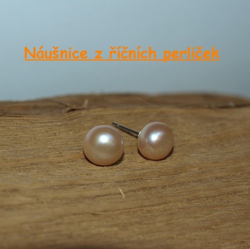 Náušnice "Peach dream" z říčních perliček — foto 2