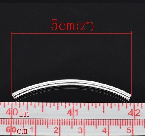Trubička ohnutá stříbřená 2x35mm - 20ks — foto 3