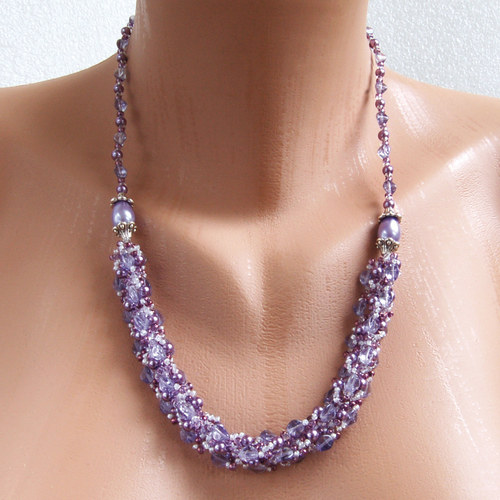 "Violet dew" - náhrdelník — foto 3