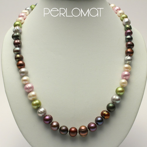 Multicolor perlový náhrdelník, 49cm, stříbro Ag925 — foto 2