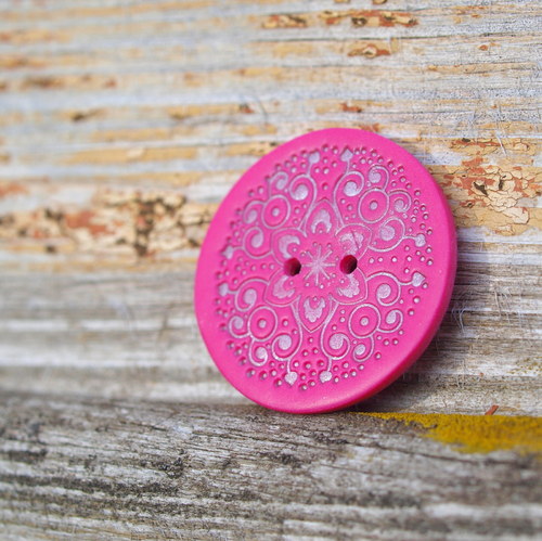 Knoflík - ornament růžovostříbrný — foto 2