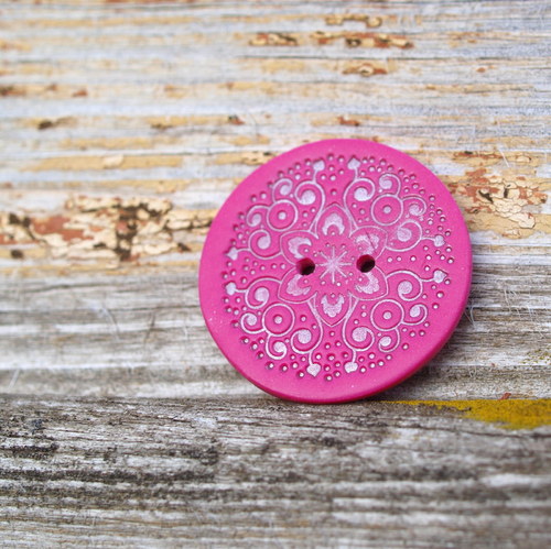Knoflík - ornament růžovostříbrný — foto 3