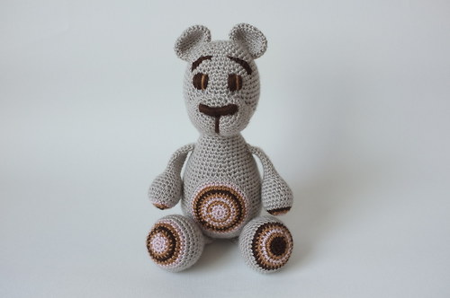Háčkovaná Medvídka Izzy Béžová (30 cm) — foto 2